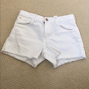 Girls White Denim Shorts